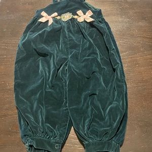 Green Velvet Long Bubble Jumpsuit